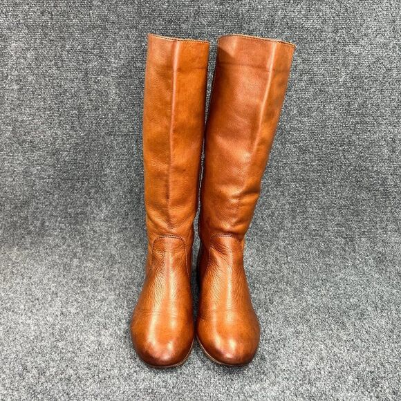 Frye Jillian Pull On Boots Women's Size 9 Brown Leather Inside Zip Tall Riding - Picture 3 of 16